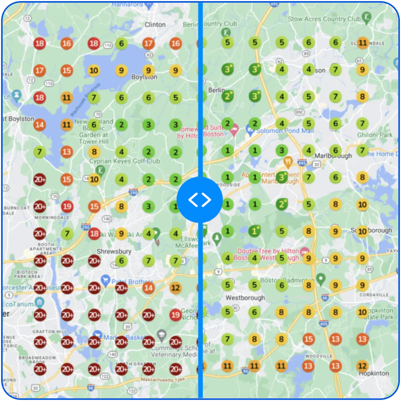 Microdermabrasion — Google Maps ranking grid, before and after